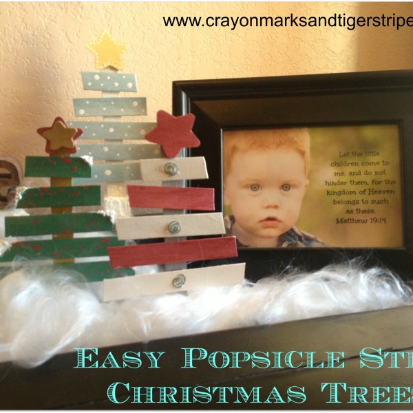 Easy Popsicle Stick Christmas Tree and Christmas Card Clothespins